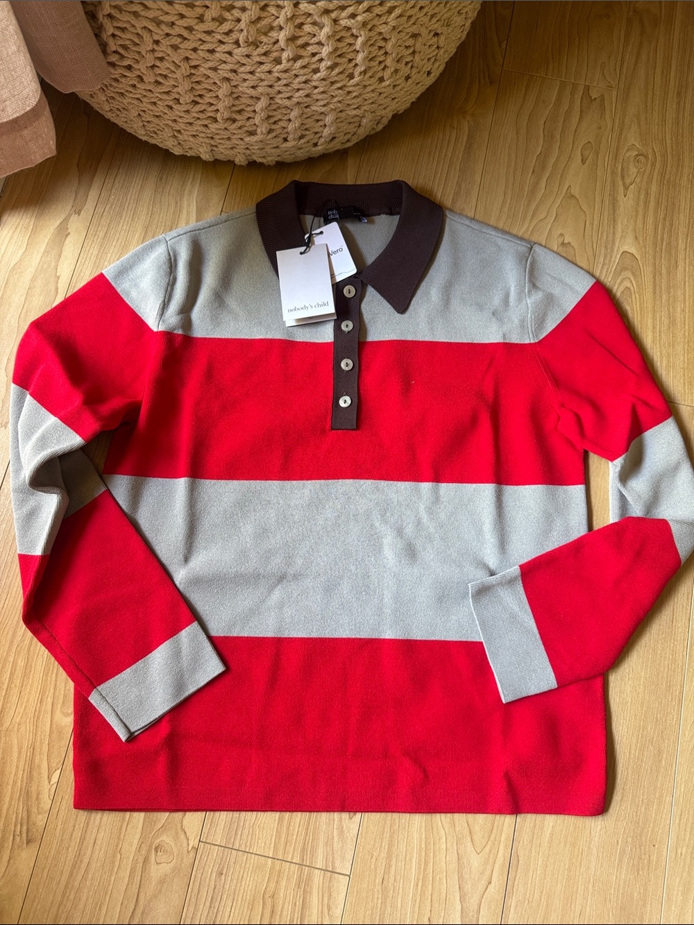 nobody’s child full needle knit polo